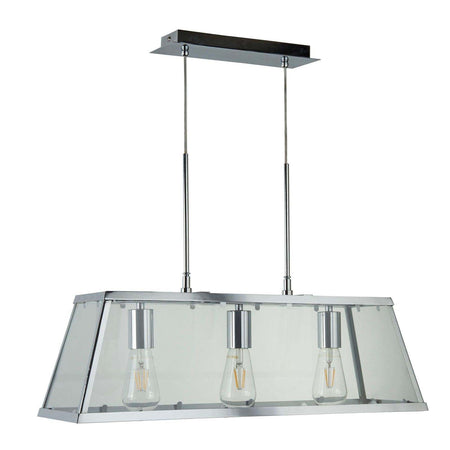 Voyager 3Lt Lantern Bar, Chrome, Glass