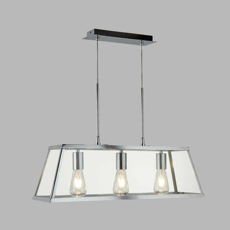 Voyager 3Lt Lantern Bar, Chrome, Glass