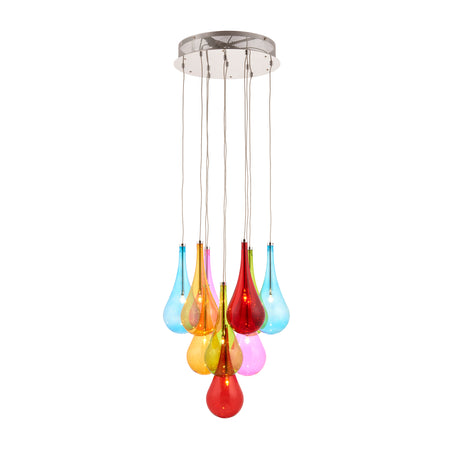 Niro 10lt Pendant Multi coloured glass & chrome plate