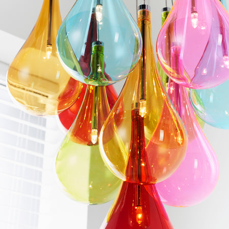 Niro 10lt Pendant Multi coloured glass & chrome plate