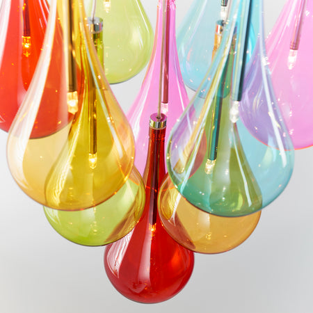Niro 10lt Pendant Multi coloured glass & chrome plate