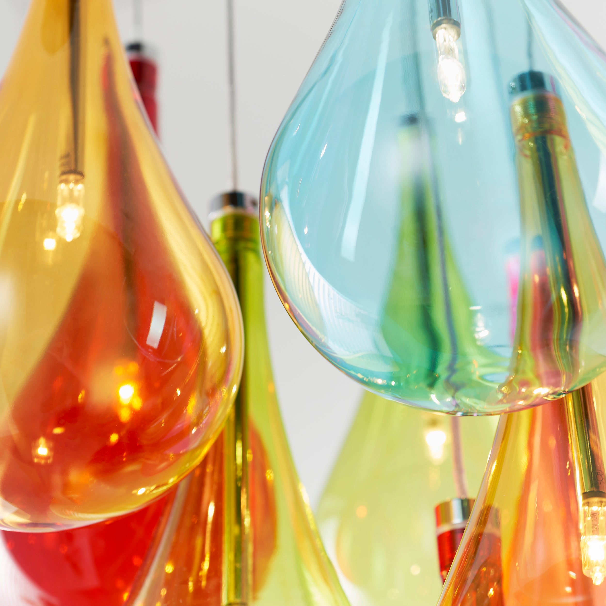 Niro 10lt Pendant Multi coloured glass & chrome plate