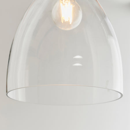Elstow 1lt Pendant easyfit Clear glass & chrome plate