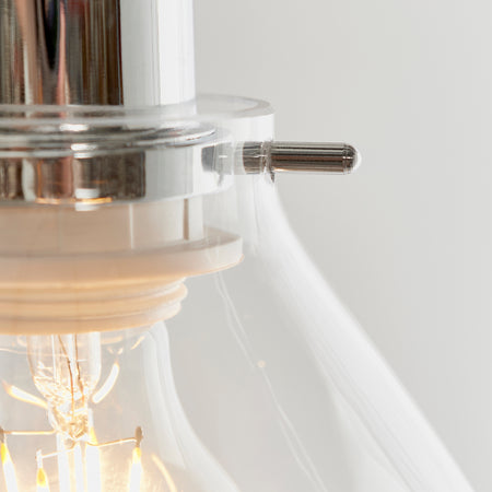 Elstow 1lt Pendant easyfit Clear glass & chrome plate