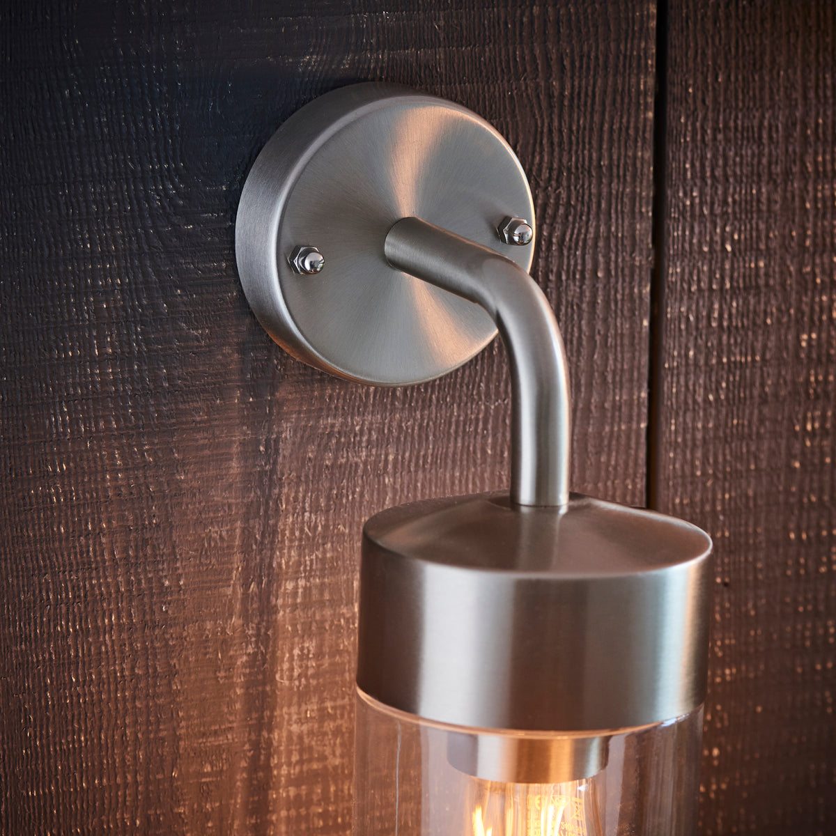 North 1lt Wall Brushed stainless steel & clear glass