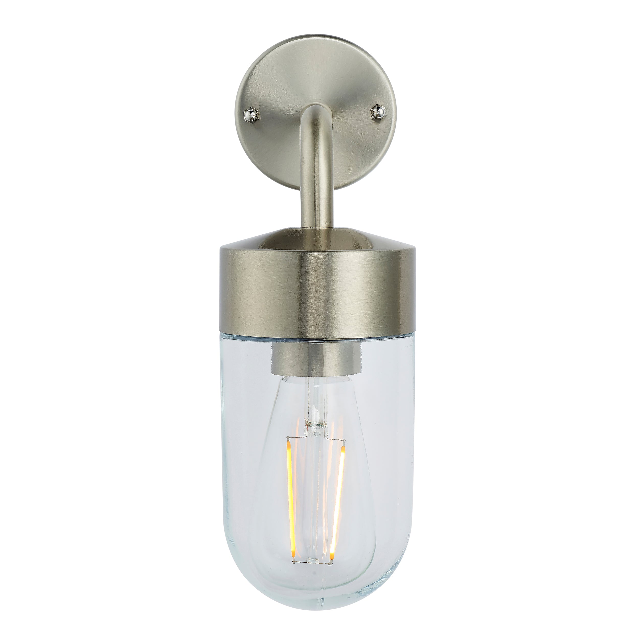 North 1lt Wall Brushed stainless steel & clear glass