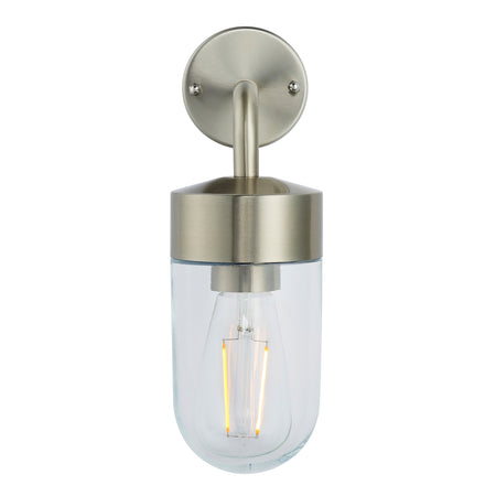 North 1lt Wall Brushed stainless steel & clear glass