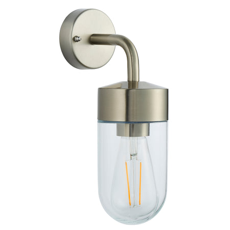 North 1lt Wall Brushed stainless steel & clear glass