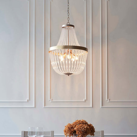 Celine 5lt Pendant Rose gold paint & clear glass