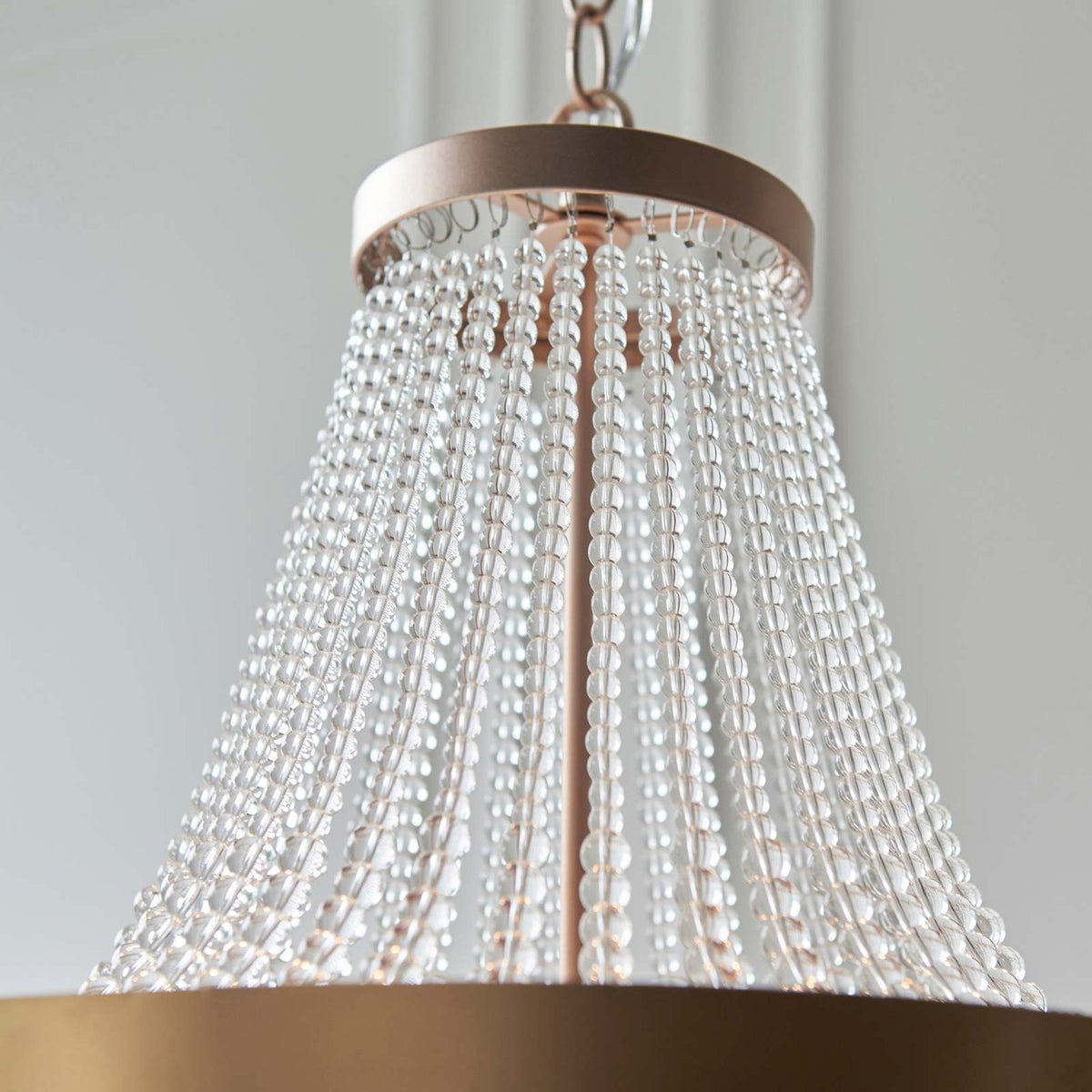 Celine 5lt Pendant Rose gold paint & clear glass