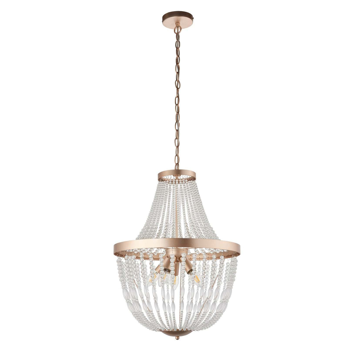 Celine 5lt Pendant Rose gold paint & clear glass