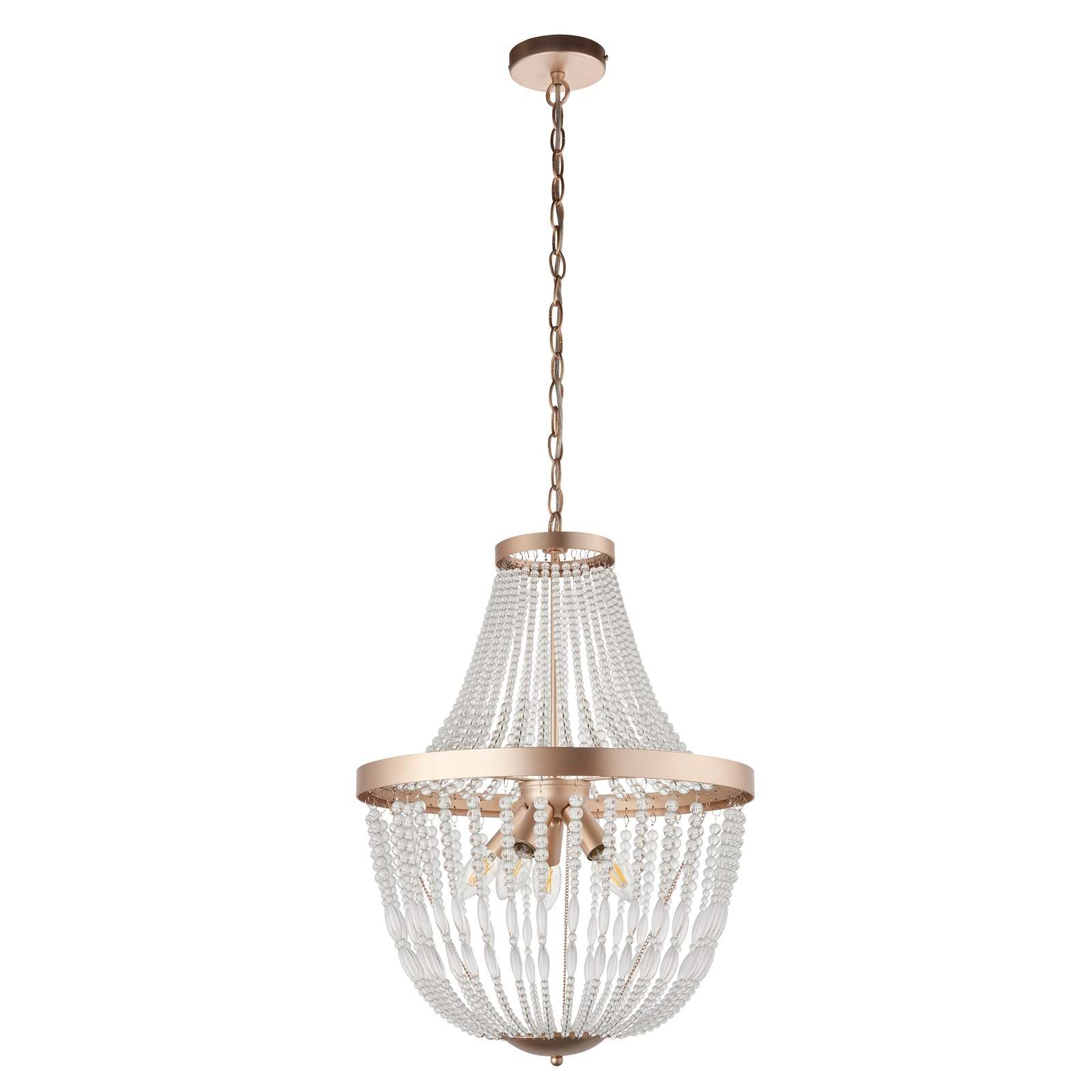 Celine 5lt Pendant Rose gold paint & clear glass