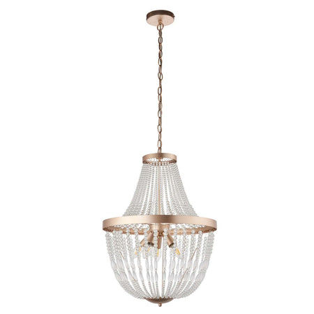 Celine 5lt Pendant Rose gold paint & clear glass