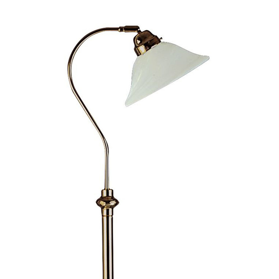 Adjustable Floor Lamp - Ant/Brass Cw Scavo Glass