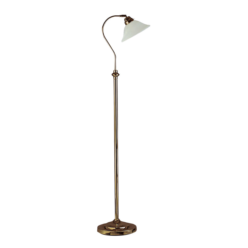 Adjustable Floor Lamp - Ant/Brass Cw Scavo Glass