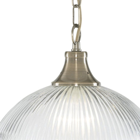 American Diner - 1Lt Pendant, Antique Brass, Clear Glass