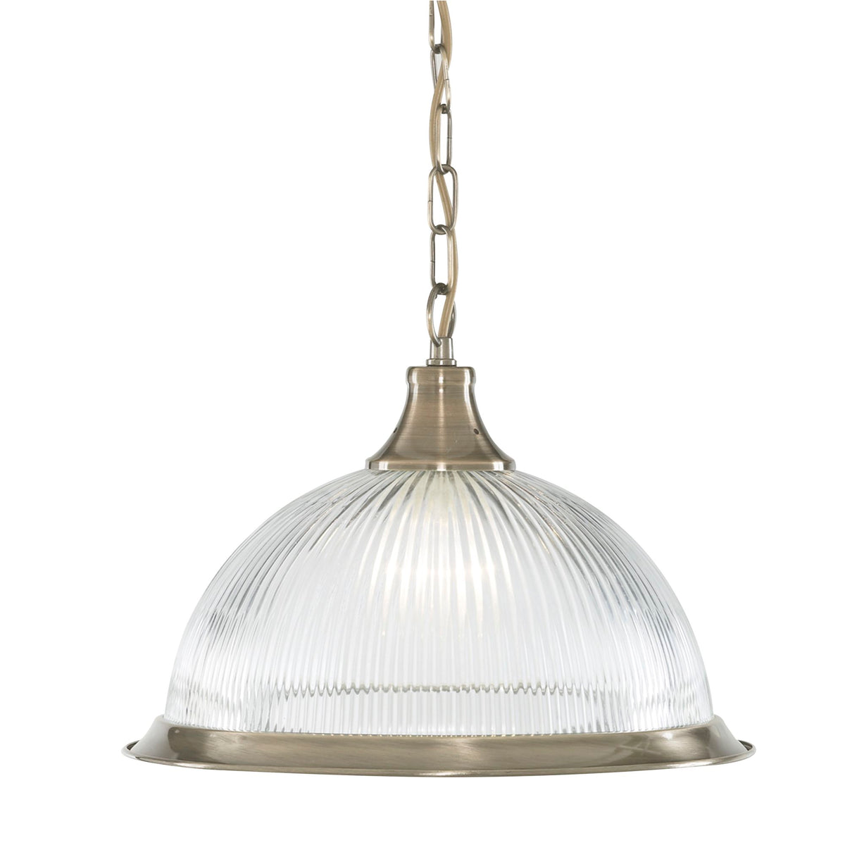 American Diner - 1Lt Pendant, Antique Brass, Clear Glass