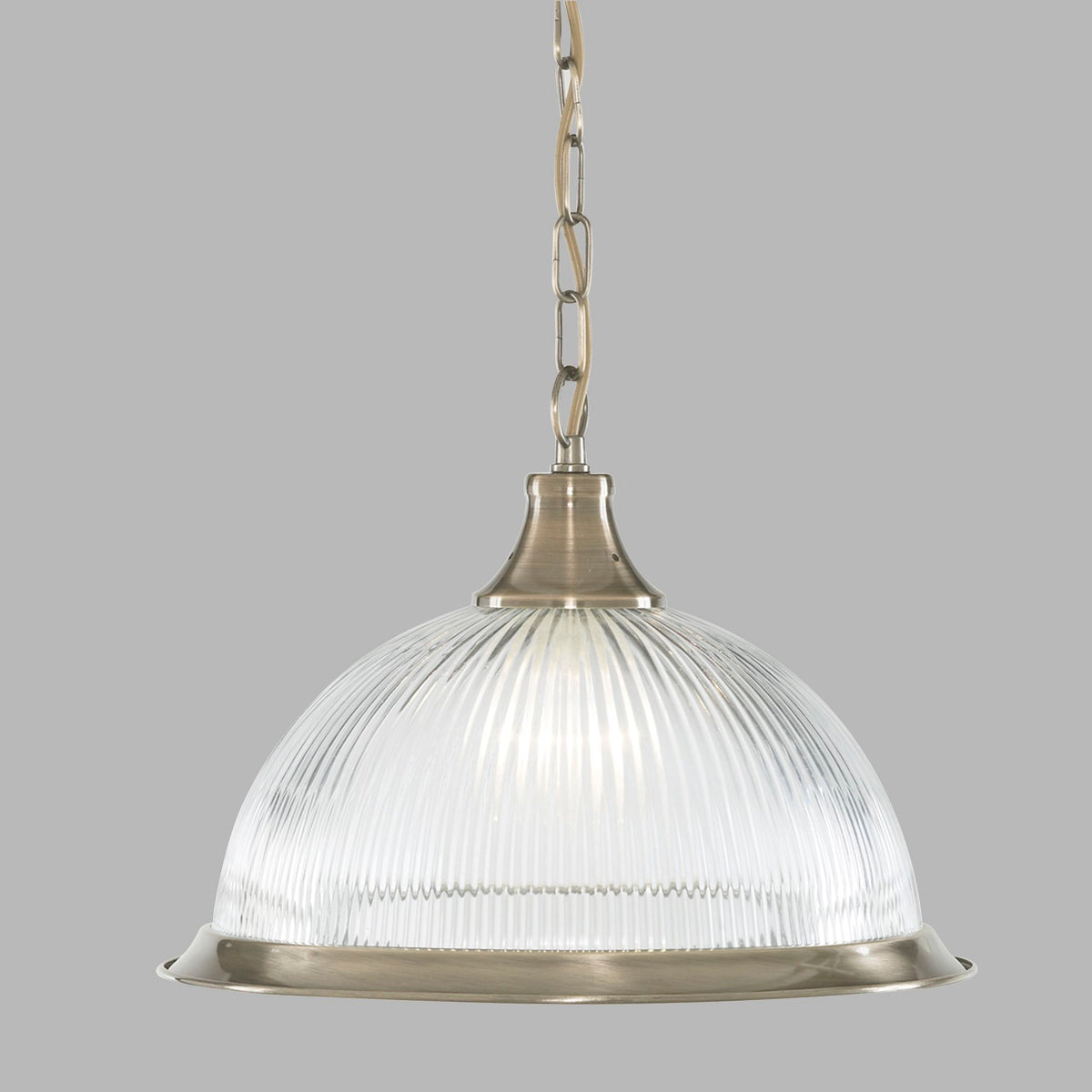 American Diner - 1Lt Pendant, Antique Brass, Clear Glass