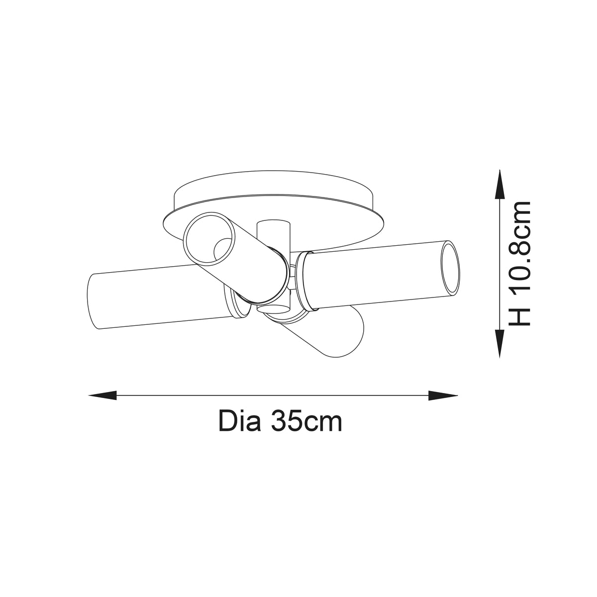 Talo 4lt Semi flush Satin brass plate & clear ribbed glass