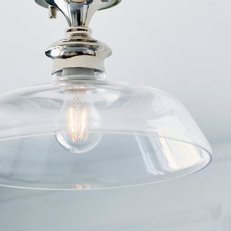 Barford 1lt Semi flush Bright nickel plate & clear glass