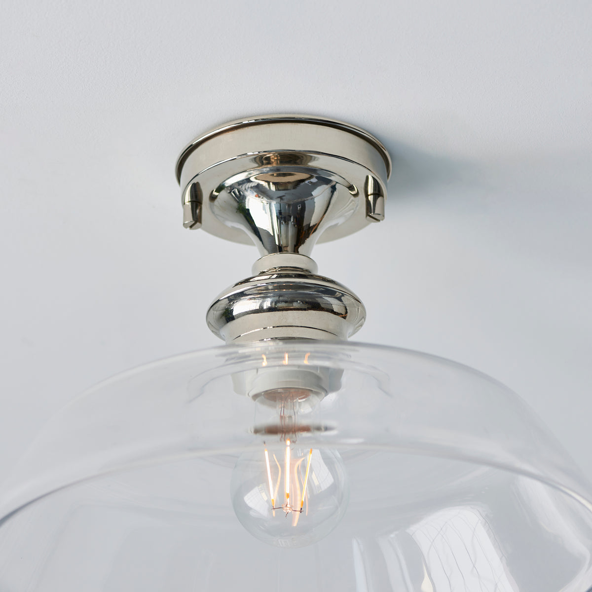 Barford 1lt Semi flush Bright nickel plate & clear glass