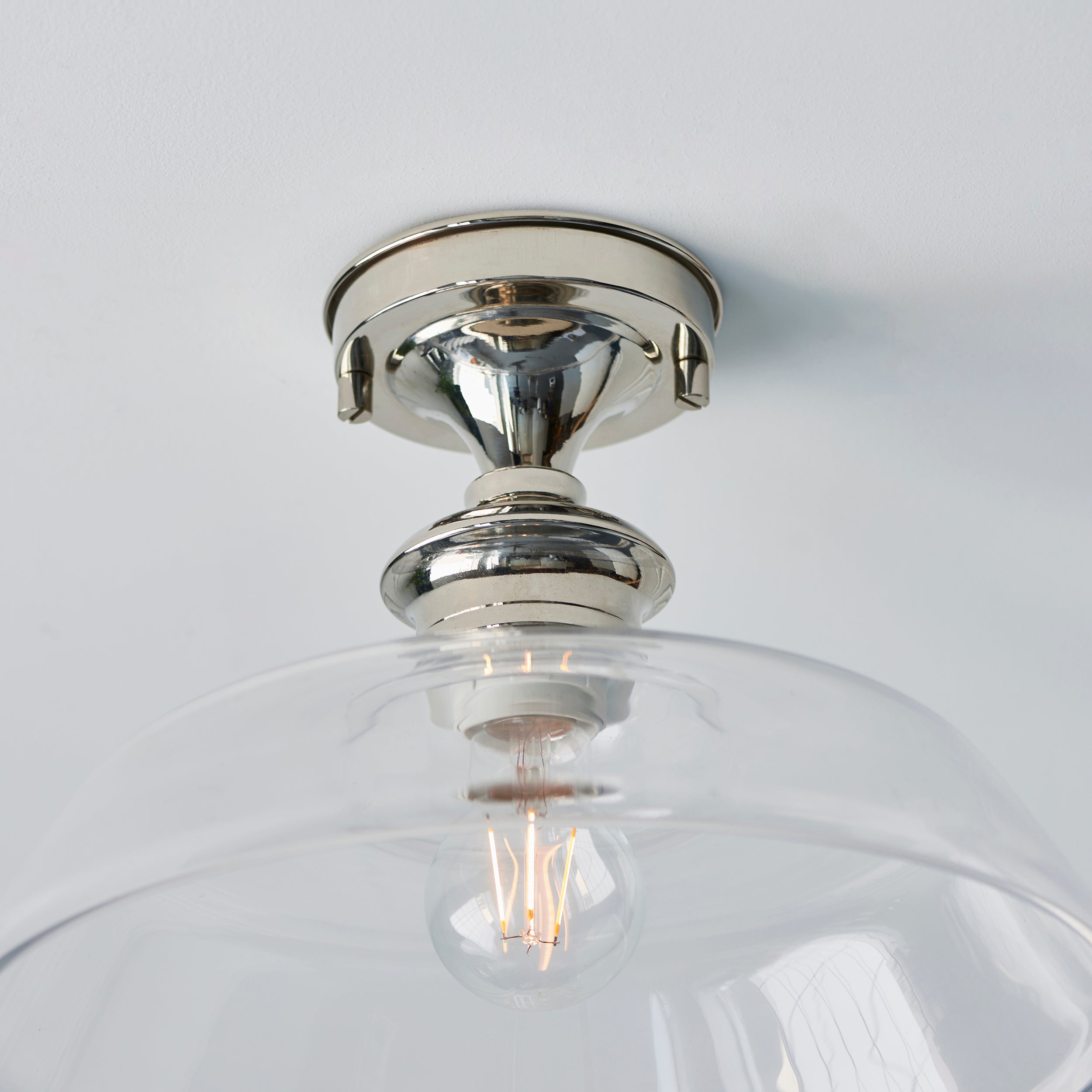 Barford 1lt Semi flush Bright nickel plate & clear glass