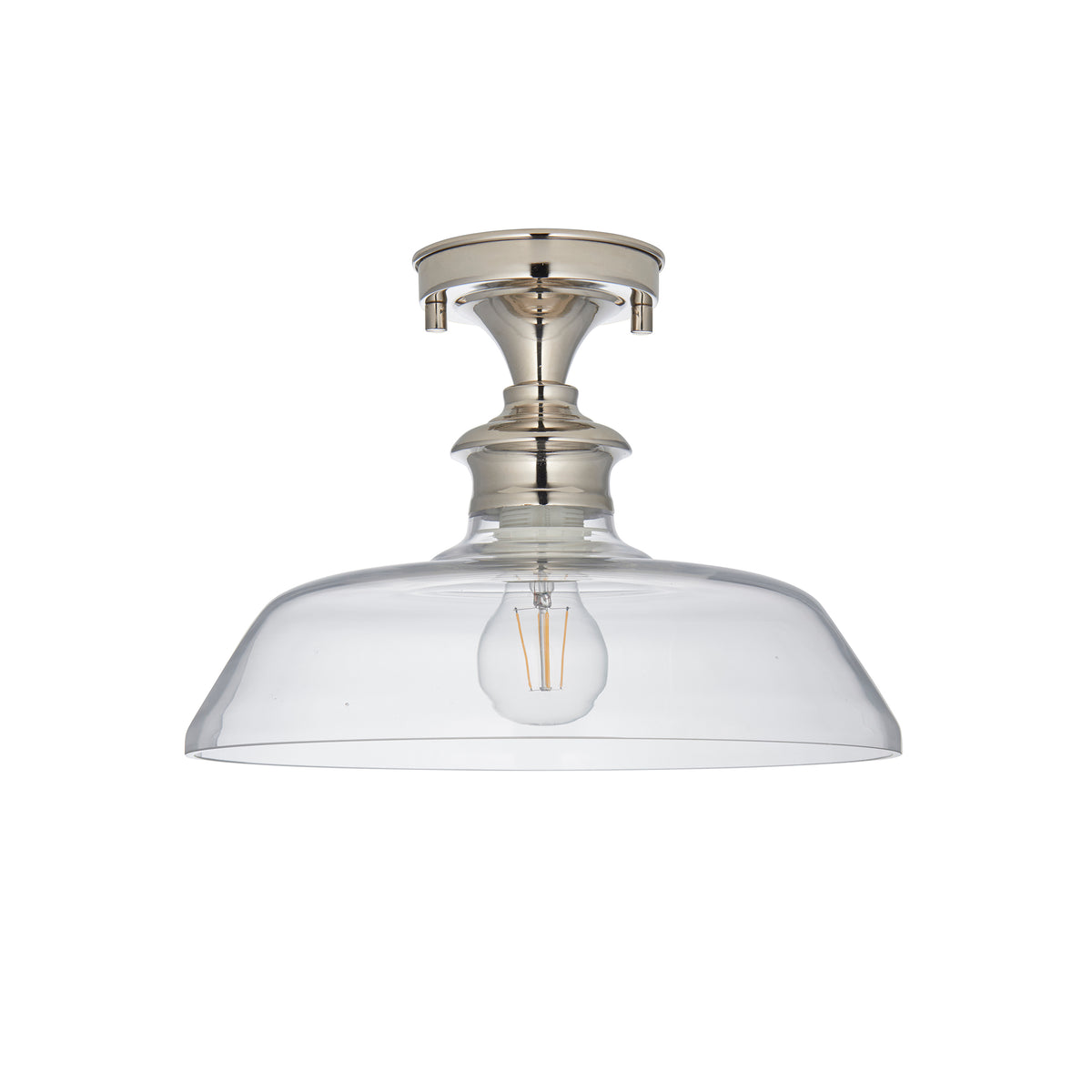 Barford 1lt Semi flush Bright nickel plate & clear glass