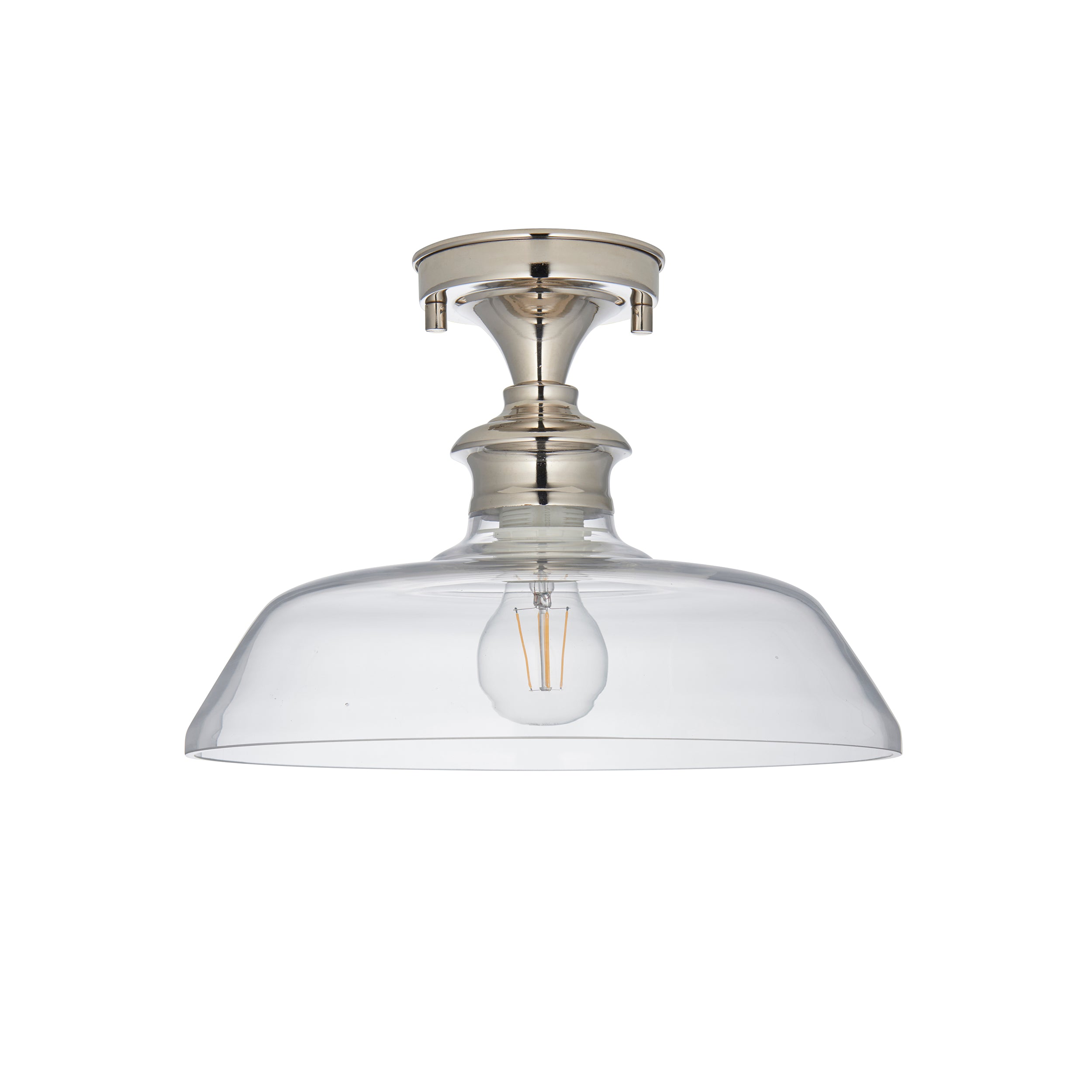 Barford 1lt Semi flush Bright nickel plate & clear glass