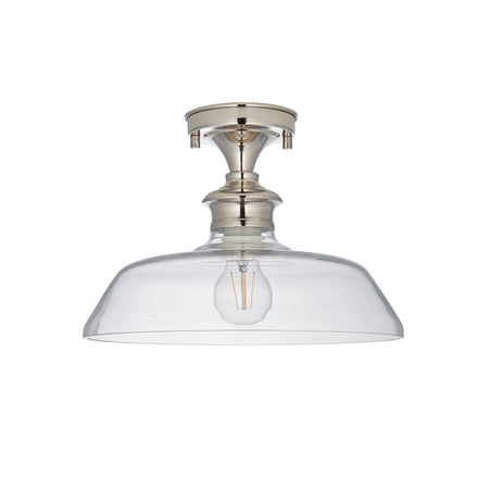 Barford 1lt Semi flush Bright nickel plate & clear glass