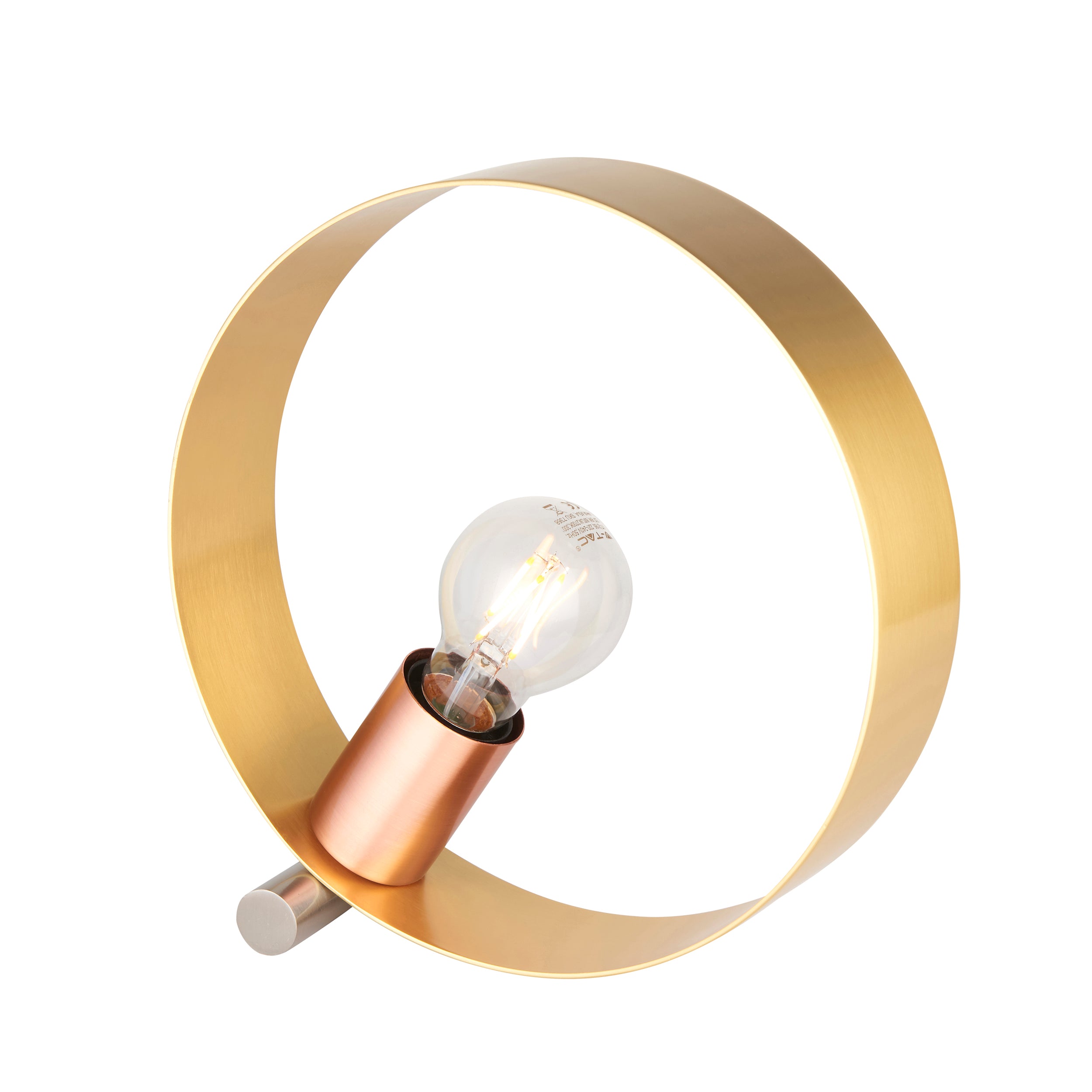 Hoop 1lt Table Brushed brass, nickel & copper plate