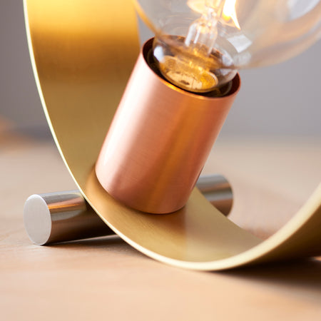 Hoop 1lt Table Brushed brass, nickel & copper plate