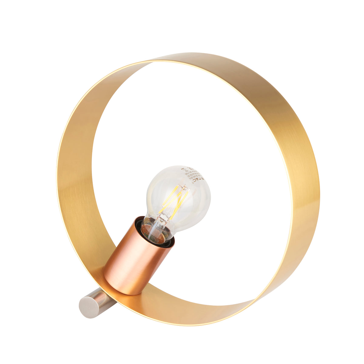 Hoop 1lt Table Brushed brass, nickel & copper plate