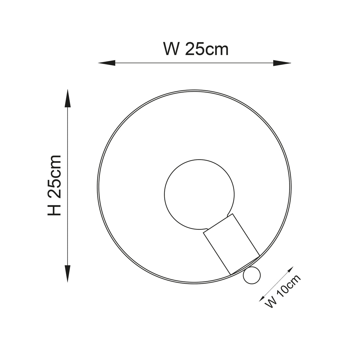 Hoop 1lt Table Brushed brass, nickel & copper plate