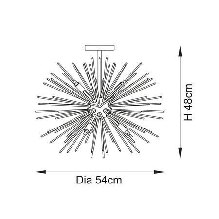 Orta 6lt Semi flush Satin brass plate