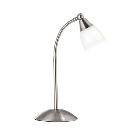 Touch Table Lamp Ss - White Glass